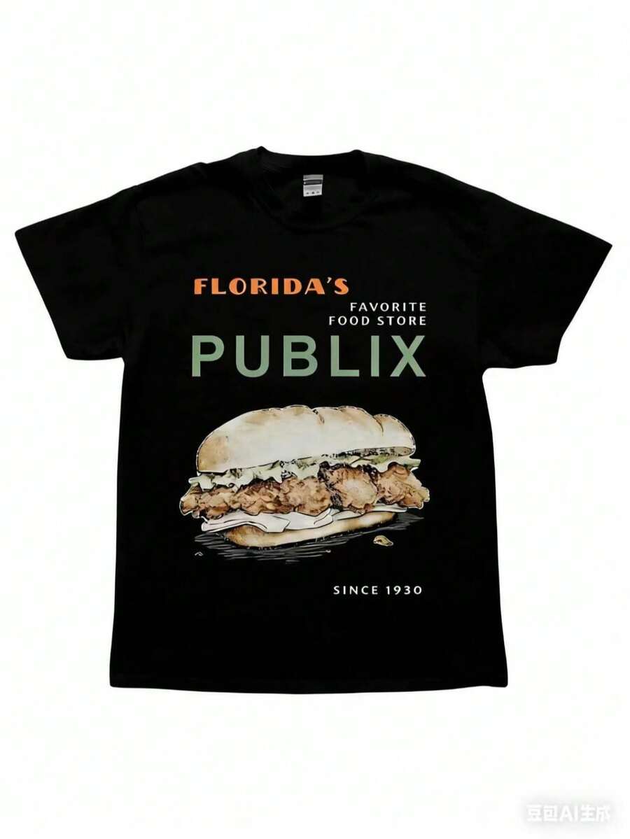 Cozy Publix Shirt, Pub Sub Vintage StyleShirt, Publix Sub Fans, Floridas FavoriteGrocery Store, Florida SupermarketMenswear Top Underwear Tshirt StreetwearT-ShirtNew Casual T-Shirts For Men And Women - 黑色 - 查看 1