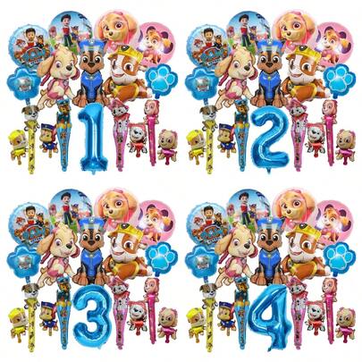 Blue Stitching Decor Balloon Set, Suitable For Children's Balloons, Children's Activity Supplies, Birthday Party Decorations And Holiday Decorations. Includes Asymmetrical Foil Balloons, Suitable For Decorating Theme Parties, Birthday Parties And Holiday Parties