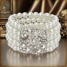 1件/1920年代五排珍珠手链 - 玻璃 - 欧式风格女士居家舞会派对配饰 - 彩色 - 查看 4