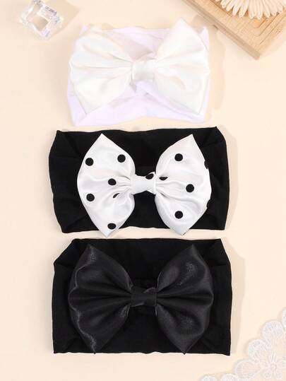 3件套蝴蝶结装饰发箍，波点蝴蝶结，休闲简约蝴蝶结发饰