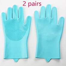 Thick Silicone Multi-Purpose Household Cleaning Gloves / Scratch & Bite Resistant Pet Bathing & Massage SPA Grooming Brush Gloves - Silicone Gloves - View 17