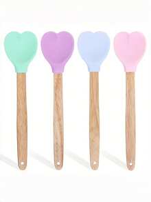 1pc Heart-Shaped Silicone Baking Scraper Set - Long Handle Heat-Resistant Cream Scraper, Cake Mixing Tool, Home Baking Utensils, Heart-Shaped Jam Scraper, Dessert Making Tool, Suitable For Home And Thanksgiving - View 10
