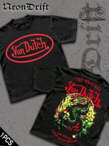 NeonDrift Double-Sided Printing Men's-Shirt Men's Short-Sleeve-Shirt100% Fabric Soft & Skin-Friendly Unisex Style Gifts Spring Festival, Valentine's Day,'s Day &-Van Dutch Print Men Shirt Classic Americana Style Graphic Tee Streetwear Fashion Casual Wear Car Enthusiasts And Vintage Culture Lovers 3YTB - màu đen - Xem 12
