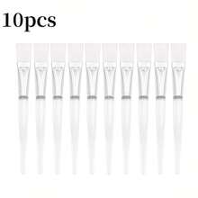 50pcs Disposable Soft Bristle Makeup Mask Brush With Plastic Handle, Suitable For Skincare, Foundation, Body Lotion And Facial Mask Application - Clear - View 16