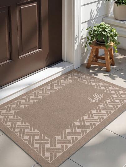 1PC Welcome Door Mat, Minimalist "HELLO" Letter Carpet, Suitable Bathroom, Kitchen, Outdoor, Indoor, Runner Corridor, Bedroom, Living Room, Beside Throw Rugs Machine Washable Rug, Easy Clean Entryway Mat, Anti-Slip Backing Rugs For Bedroom Decor, Festival Bathroom Decor Decorative Rugs Bathroom Essentials Room Decor Set Outdoor Decor Rug Mat Carpet