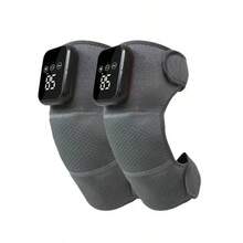 1/2Pcs Heated Knee Massager, Heated Foot Massager, Heated Shoulder Massager, Knee Pads, 3-In-1 Vibrating Heating Pad, Knee Pads, Shoulder Pads, Elbow Pads, Adjustable Size, Perfect For Halloween, Christmas, Birthday Gifts, And The Best Gift For Parents. - Grey - View 2