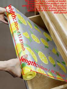 1 Roll Of Transparent Lemon Style Drawer Pad, Cabinet Liner, Shelf Anti Slip Pad. Suitable For Kitchen Cabinets, Shelves, Desk Bookcases, And Refrigerator Liners. EVA Material Is Waterproof And Dustproof, Washable And Easy To Clean, Non Adhesive And Reusable. - View 11
