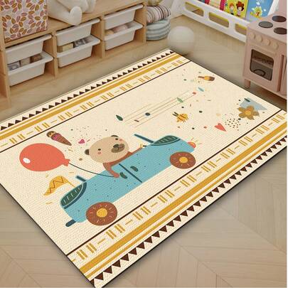 Thảm nhung cao cấp cho trẻ em, thảm chơi mềm mại, có thể giặt máy, nhiều kích cỡ, thảm trang trí hình động vật dễ thương và họa tiết sáng tạo.