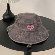 Mũ tai bèo hình trái tim kiểu retro mới dễ thương, mũ câu cá chống nắng đa năng dành cho nữ, thích hợp cho mùa xuân/hè. - mũ - Xem 8