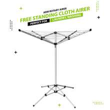 Crystals 16 M Portable Rotary Clothes Airer Free‑Standing Folding Washing Line Outdoor Laundry Dryer 4‑Arm Drying Rack - 查看 1