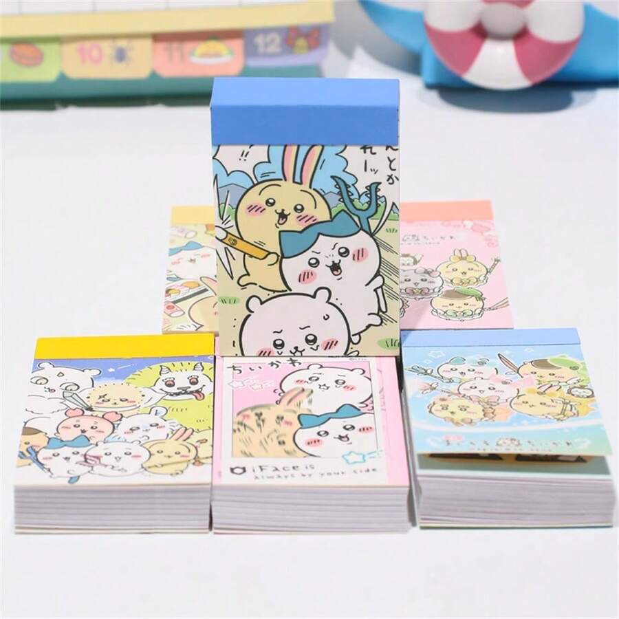 chiikawa 1 Bộ/50 cuốn sách dán hình hoạt hình dễ thương, sổ tay dán mini, sổ nhật ký 50 trang tự dán, quà tặng năm mới, quà tặng ngày Valentine, quà tặng lễ Phục sinh [Kiểu ngẫu nhiên] - Nhiều màu - Xem 1