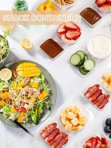 5个/10个/20个装双层调味盒，塑料零食盒，可重复使用零食盒，2个调味盒，带盖零食包装盒，酱料盒调味盒 - 彩色 - 查看 7