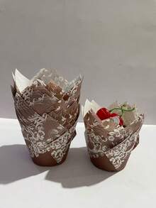 50/100/150/200 chiếc giấy lót bánh cupcake hình hoa tulip, cốc nướng viền ren, thích hợp cho đám cưới, tiệc cô dâu, kỷ niệm, Giáng sinh, sinh nhật, Ngày Valentine, Ngày của Mẹ. - Xem 2