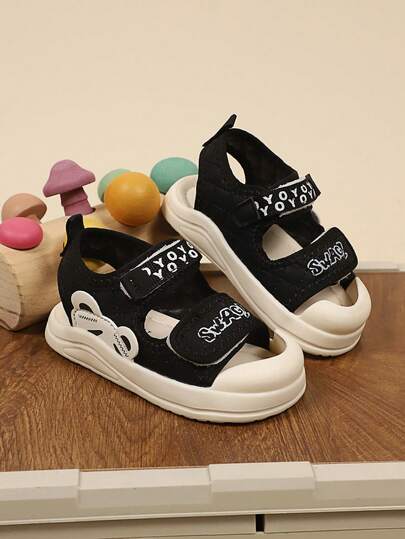 1 Pair Kids Summer New Sandals, Anti-Kick Protective Hook And Loop Easy On/Off, Soft Non-Slip Sole Breathable Toddler Walking Shoes