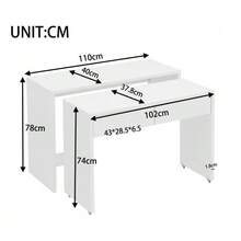 Shelf Desk + Chest Of Drawers - 2-In-1 Compact Desk, Extendable, The Entire Table Is Made Of 1.8 Cm Thick Wood, Equipped With Casters, Flexibly Combinable, Foldable Desk - A - View 2