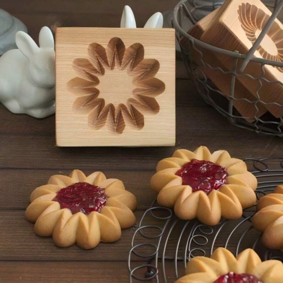 Wooden Cookie Molds, Baking Molds, Embossed Decorative Baking Tools, Suitable For Halloween, Thanksgiving, Christmas And Kitchen DIY Projects