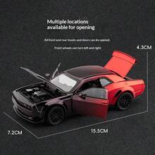 1pc 1:32 Scale Collector Grade High-Quality Electroplated High-Detail Alloy Die-Cast And Rubber Hellcat Style Muscle Car Model, Modern American Muscle Car Style, Suitable For 14 Years And Above, Car Enthusiast Collection, Birthday, Holiday Gift And Home Decor - Multicolor - View 1