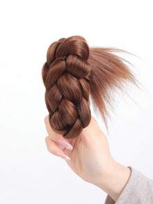 人造发髻、马尾辫、甜甜圈发髻发夹、编织发髻、黑色花朵发髻发夹、羽毛发夹、公主发型、暗黑系风格 - 彩色 - 查看 11