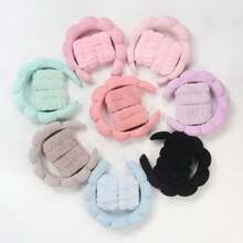 3 chiếc băng đeo cổ tay bằng sợi microfiber thời trang, kiểu dáng phồng, thích hợp cho việc rửa mặt, trang điểm, tắm, chăm sóc da. - Nhiều màu - Xem 1