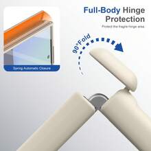 Full Cover With Tempered Galaxy Screen Protector Magnetic Wireless Charging Foldable Phone Case Compatible With Samsung Galaxy Z Fold 7 6 5 4 Full Cover Phone Case - White - View 7