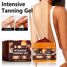 OceAura 150g Self Tanner Lotion + Darkening Repair Gel – Sunless Tanning For Summer Beach, Natural Wheat Skin Color, Moisturizing Body Care With Vitamin E, Carrot Seed Oil, Even Glow, Long-Lasting Hydration,Skin Care,Travel Essential,Quick Ship Items - Orange - View 2