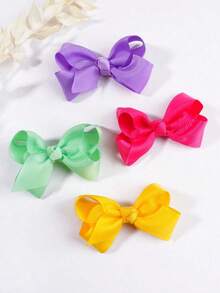 4/20/40/60 对装女童缎带发夹，婴儿幼儿儿童青少年发饰 - 彩色 - 查看 4