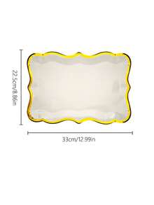 10/5 buah Piring Kertas Persegi Panjang Elegan Ukuran 9"X13" dengan Pinggiran Emas, Cocok untuk Sajian Makanan Penutup, Pesta, Ulang Tahun, Pernikahan, Acara, Piknik, Penggunaan di Rumah, Peralatan Makan Kertas yang Chic - Beraneka warna - View 9