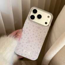 GUCADI 1pc Lavender Floral 17 Pro Max Phone Case, Soft Texture, Delicate Aesthetic, Compatible With Iphone 16/17 Series - White Glazed Vine Flower Butterfly - View 6