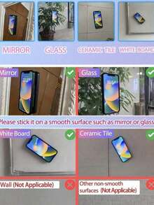 1pc Silicone Adhesive Phone Holder, Non-Slip Silicone Sticky Phone Stand, Phone Case Holder, Hands-Free Phone Accessory, Selfie & Video Shooting Stand, Multi-Functional Phone Accessory, Suitable For All Models - A - View 6