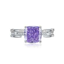1pc Assorted‑Shades Cushion Cut Pink Gemstone Statement Ring, Halo Paved Side Stones High‑Carbon Crystal Band, Elegant Dainty Daily Wedding Engagement Jewelry - 海藍色 - 查看 10
