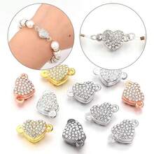 Heart-Shaped Magnetic Clasp Pendant, Heart Design Helps DIY Jewelry Magnetic Connector Bracelet Necklace - Multicolor - View 13