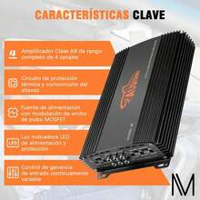 Amplificador De Audio Para Auto 4 Canales Clase AB 1000w Audishako Mhd65.4F Para Carro, Max Power: 1000W - Tipo de Enchufe A USA (110-127V) - Ver 5