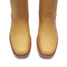 Women's Modern Knee High Boots With Vintage Western Stitching Comfortable And Versatile Tall Boots Low Heel Motorcycle Boots - 黃色 - 查看 10