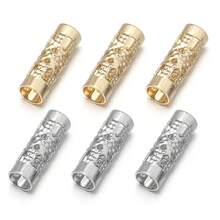 10/20 hạt/gói hạt hình ống rỗng bằng thép không gỉ, hạt đệm thời trang không gây dị ứng dùng cho vòng cổ, vòng tay, trang sức DIY - Hạt rỗng - Xem 2