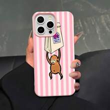 Cute Monkey Holding Taco Bell Bag Phone Case-Compatible With Samsung,  12, 13, 14, 15 Pro,  14 Plus,  15, 16 Pro Max,  17,  17 Pro,  17 Pro Max,  17 Air, And  17e. Made Of TPU Material With Anti-Slip And Drop-Protection Features; A Stylish And Playful Phone Case Design. An Excellent Gift For Yourself, Family, Friends, Or A Partner. - Hồng - Xem 2