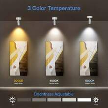 2 Packs Motion Sensor LED Spot Lights Wireless Magnetic Wall Lamp USB Rechargeable 3 Color Dimmable Indoor Spotlight For Bedroom Corridor Art Display Plant Warm White - LED Light - 查看 4