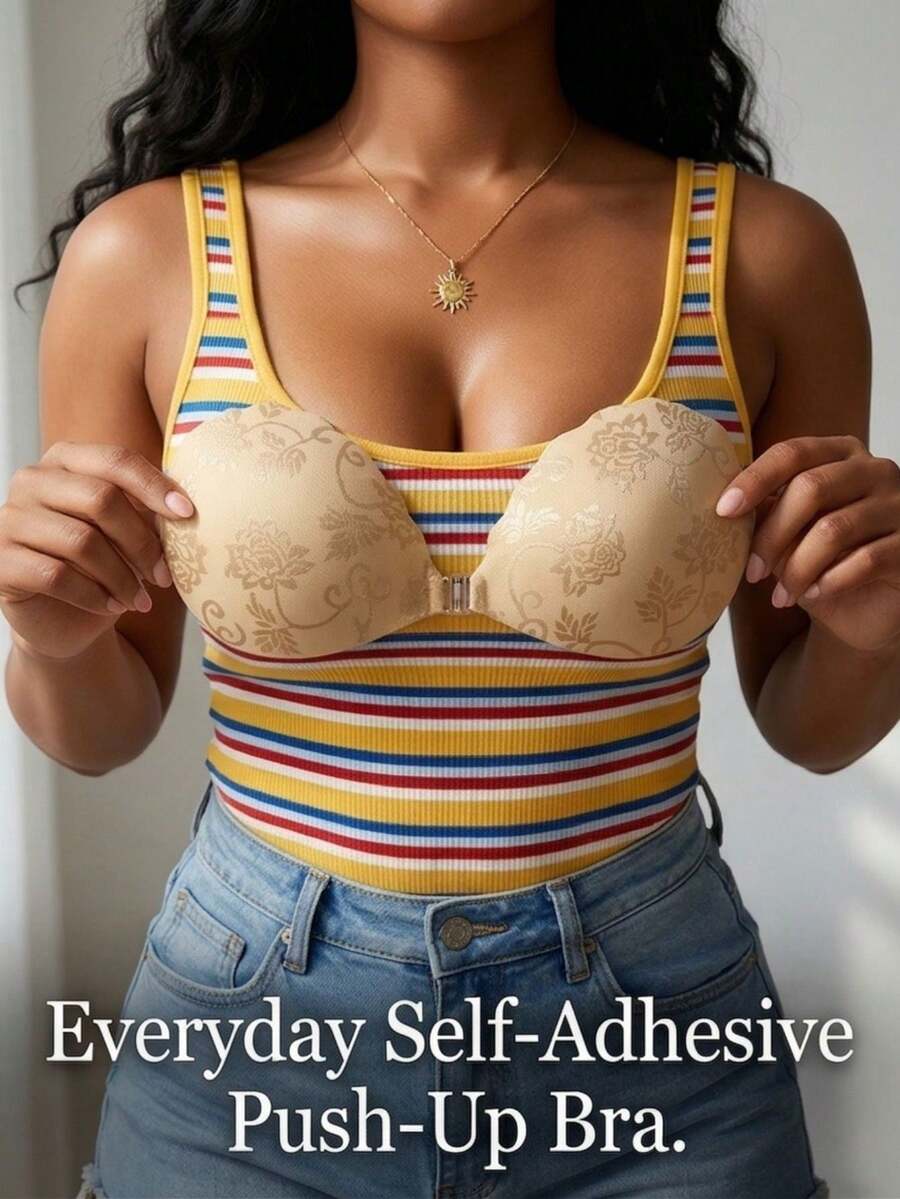 Áo ngực dán ren vô hình – Áo ngực không dây với mút nâng ngực silicon, lý tưởng cho váy hở lưng; Miếng đệm nâng ngực thoáng khí, tự dính; Có thể tái sử dụng và thân thiện với da. - Nhiều màu - Xem 1