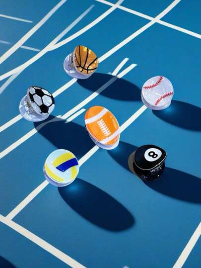 Kẹp tóc mini lấy cảm hứng từ thể thao, kẹp tóc hình bóng đá, bóng chuyền, bóng rổ, bóng chày, kẹp tóc bên hông hình bóng bầu dục Mỹ, kẹp tóc acrylic kiểu Bohemian retro dễ thương và thanh lịch cho mọi mùa, phụ kiện đi biển và trang phục mùa hè.