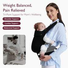 Momcozy Baby Carrier For Newborns To Toddlers – Ergonomic, Comfortable And Lightweight, Suitable For 3–20 Kg, Easy To Attach - Black - View 3