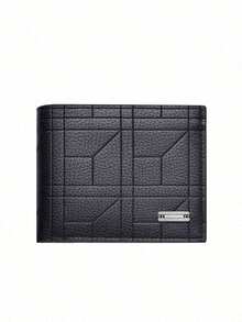1Pcs SHABILI Korean Style Men's Short Wallet Classic Popular Horizontal Design Large Capacity With Multiple Card Slots Business Wallet For Men Wallet Purse Wallet Men Wallet Leather - Black - View 12