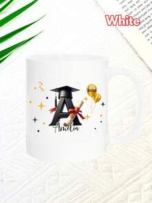 Cốc sứ quà tặng tốt nghiệp cá nhân hóa 11oz, cốc sứ in tên theo yêu cầu, dễ vệ sinh, chất lượng cao, thích hợp cho trà sữa, nước ép, cà phê, nước nóng, bao gồm các chi tiết mũ cử nhân, thạc sĩ và tiến sĩ cùng thiết kế chữ cái. - Nhiều màu 3 - Xem 15