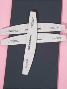 Bộ 100/50/25/10/1 cái dũa móng tay bằng gỗ mỏng màu xám - Độ nhám 100/180, bộ chăm sóc và làm móng, dũa móng hai mặt, dũa móng có thể rửa sạch, khối mài móng tái sử dụng, phù hợp cho móng tự nhiên và móng acrylic, sử dụng tại nhà và salon. - Màu Xám nhạt - Xem 4