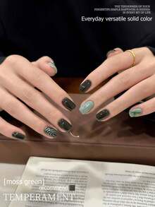 仙智和 1支装 15毫升 深绿色凝胶指甲油，2026 年新款，令指甲更显白皙，是一款沙龙级 UV 凝胶指甲油。美甲师用品 - 墨綠色 - 查看 5