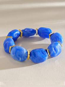 Bộ vòng tay hạt cườm cầu vồng phong cách Boho không đều - Vòng tay nhựa acrylic có thể xếp chồng lên nhau, thích hợp cho kỳ nghỉ và tiệc tùng. - vòng đeo tay - Xem 9