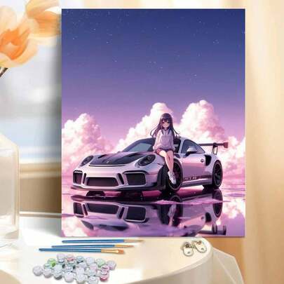 Bộ tranh tự vẽ không khung hình xe thể thao và cô gái, tranh thủ công dành cho người lớn, bộ tranh sơn dầu nghệ thuật để trang trí phòng ngủ và tường nhà, phương pháp vẽ đơn giản và thú vị, không cần kiến thức vẽ cơ bản, giúp bạn hiện thực hóa ước mơ hội họa, đắm mình trong thế giới đầy màu sắc, mỗi nét vẽ là sự thể hiện cá tính, thêm chút lãng mạn cho cuộc sống, món quà tuyệt vời nhất cho gia đình và bạn bè, kích thước 40*50CM.