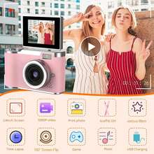 ¡Pantalla plegable para estudiantes! Cámara retro CCD + HD 720P/1080P, incluye tarjeta de 32G, lector de tarjetas, adaptador - Multicolor - Ver 6