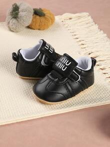 1 Pair Boys' Lace-Up Casual Sneakers, Suitable For Spring And Autumn - Black - View 5