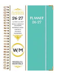 2026-2027学年A5螺旋装订周计划/月计划本，粉色封面，学校/办公室日程本 - 彩色 - 查看 6