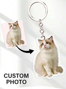 1pc/3pcs Custom Name Photo Keychain, Women Backpack Pendant, Acrylic Keychain For Couples, Friends, Pets, Personalized Photos, Commemorative Collectible Customized Acrylic Printed Pet Dog/Cat Keychain, Personalized Pet Photo Keychain Pendant, Watercolor Acrylic Keychain, Christmas Gift,Colorful,Cute,Adorable,Funny,Kawaii,Y2K,Stylish,Unisex,Casual,Custom,Personalized,Unique,Customized,Ideal Gifts For Him,Ideal Gifts For Her,Her,Boyfriend,Girlfriend,Family,Friends,School Supplies,Back To School,For Office,For School,For Classroom,For Teacher Gifts,For University,For Colleague,For Dorm Rooms,For Teacher,For Boys And Girls,For Teenagers,Junior High School Students,Middle School Students,High School Senior High School Students,College Students,University Students,Freshman,Sophomore,Underclassmen,Delicate Romance, Utilitarian Chic - Kiểu dáng a - Xem 8