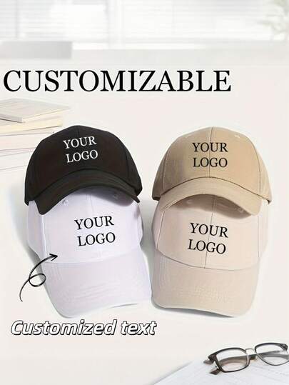 Gorra de sol unisex personalizable de múltiples colores, se puede imprimir cualquier patrón personalizado, transferencia de calor de tu foto/logotipo, adecuado como regalo del Día de la Madre u otras festividades, protección solar de moda casual, ajustable, apto para todas las estaciones, suave y cómodo, gran regalo para amigos/familia/niños/padres/Día de San Valentín/Día de la Madre
